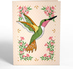 Lovepop Handmade Serene Hummingbird HeartFelt Charm Card | Soft Felt Bird Keychain for Wallet, Handbag, Car Key, Home Decor | Ornaments, Bag Charms, Key Ring, Purse Accessories, Gift Toppers