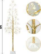 6FT Lighted Birch Tree Christmas Artificial Twig Tree with 660 LED Lights Timer 8 Mode Xmas Tree for Holiday Party Wedding Indoor Outdoor Decor