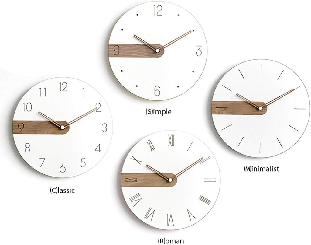 Stephanie Imports Modern Minimalist Exposed Wood Silent Wall Clock (Numerical)