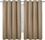 Natural Blackout Curtains 52 x 63 Inch Length/Set of 2 Curtain Panels/Thermal - Image 2