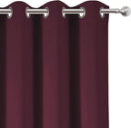 Blackout Curtains 66 x 84 inch/Burgundy Red Curtains Set of 2 Panels/Thermal - Image 7
