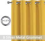 Yakamok Room Darkening Curtains 52x108 inch Long Mustard Yellow-Bedroom | 2 - Image 2