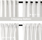 MIULEE Bleached Linen Kitchen Curtain 30 Inches Length 2 Panels Farmhouse | - Image 5