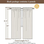 Chyhomenyc Sheer Curtains 90 inches Long 2 Panels - Image 3