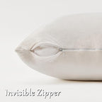 GIGIZAZA Velvet Pillow Covers 18x18 Decorative Pillows Pack of 2 Ivory | Beige - Image 4