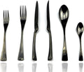 JASHII 18/10 Stainless Steel 24 Piece Mirror Polished Black Flatware Set,Dinner Knife Steak Knife Salad Fork Dessert Coffee Spoon，Service for 4 ，Black Utensil Sets