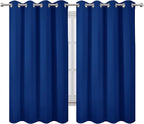 Blackout Curtains 52 x 63 inch/Royal Blue Curtains Set of 2 Panels/Thermal - Image 2