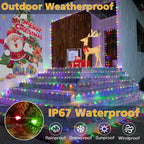 Ollny Christmas Lights Outdoor, 393FT 1200 LED IP67 Waterproof Christmas Tree Lights with 8 Modes Remote Timer, String Lights for House Yard Outside Indoor Xmas Decorations Multicolor