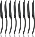 JASHII 18/10 Stainless Steel 8 Piece Mirror Polished Black Steak Knife Black Utensil Set