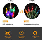 Brizled 4 Pack Color Christmas Lights, 33ft 100 LED Christmas String Lights, 120V UL Certified Multicolor Xmas Tree Light Plugin Mini Xmas Light for Indoor Outdoor Tree Party Home Wedding Decorations