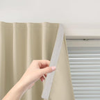 Blackout Curtains with Self Adhesive Tape No Rod No Drill Easy Install Window by Sovtfides