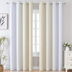 Beige and Greyish White Ombre Blackout Curtains Living Room 84 Inches Long | - Image 2
