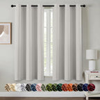 MIULEE Blackout Curtains for Bedroom 2 Panels 40x63 Inch Long Natural White | by MIULEE