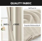 MIULEE 4 Panels Set Cream Beige Blackout Curtains 63 Inch Length Bedroom | - Image 7