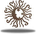 Riverside Designs Wacky Solar Moon Metal Wall Art Steel Outdoor Decor | Heavy-Duty and Waterproof | Made in USA (Rust, 24L x 24W)