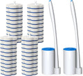 Disposable Toilet Brush: Toilet Bowl Brush and Holder Set with 24 Wand Refills, Upgraded Handle, 2X Cleaners, Toilet Cleaning System with Storage Caddy for Sink, Bathtub, Floor, Drain (2 Sets, Blue)