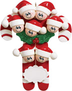 Candy Cane Family of 7 Ornament 2025 Personalized Family Christmas Ornaments 2025 | Holiday Keepsake Holly Berries Personalized Tree Ornaments for Grandchildren, Siblings & Grandkids of Seven Ornament