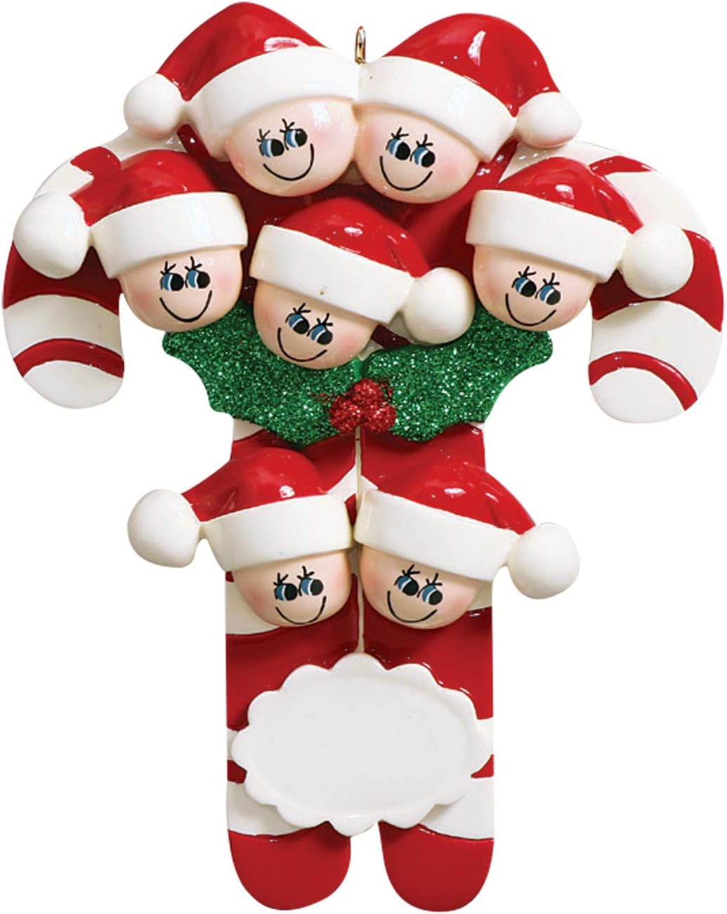 Candy Cane Family of 7 Ornament 2025 Personalized Family Christmas Ornaments 2025 | Holiday Keepsake Holly Berries Personalized Tree Ornaments for Grandchildren, Siblings & Grandkids of Seven Ornament