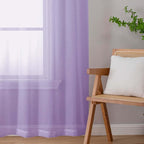 Lavender Sheer Curtains for Bedroom Living Room 45 Inch Length 2 Panels - Image 9