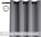Yakamok Grey Room Darkening Curtains 96 inch Gray Sliding Door Drapes | 1 - Image 2