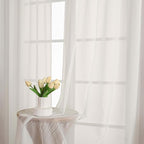 Ivory Sheer Curtains 72 Inches Long 2 Panels Set, Light Filtering Sheer Curtains - Image 6