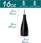 vancasso 16 Oz Ceramic Olive Oil Dispenser Bottle, Bottle Dispenser with Spout and Funnel for Kitchen,Suitable for Oil, Vinegar, Coffee Syrups & Other Liquids，BK
