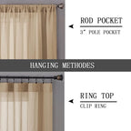 Tollpiz Short Sheer Curtain Linen Textured Living Room Curtains Sheer Light - Image 5