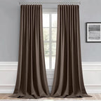 MIULEE Chocolate Brown Back Tab Blackout Curtains 52x96 Inch Long 2 Panels | - Image 9