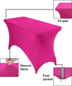 Spandex 4ft Waterproof Table Cover for Party,Wedding, Banquet, and Events(Fuchsia)