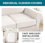 Turquoize 4 Piece Sofa Covers for 3 Cushion Couch Sofa Slipcover Soft Couch - Image 5