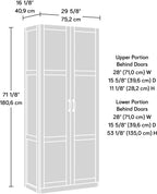 Sauder Tall Storage Cabinet, Black, 4 Adjustable Shelves, Multi-Room Use
