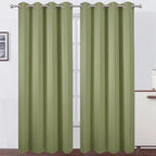 Blackout Curtains 52 x 90 inches Long Sage Green Curtains Set of 2 Panels by Lemomo