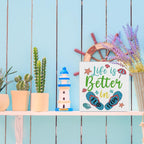 Summer Decor Beach Decorations Flip Flop Wooden Sign Rustic Home Decor 5 x 5 Inches