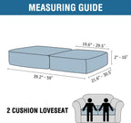 H.VERSAILTEX Velvet Stretch Couch Cushion Cover Plush Cushion Slipcover for Chair Loveseat Sofa Cushion Furniture Protector Seat Cushion Sofa Cover (2 Piece Medium Sofa Cushion Covers, Porcelain)