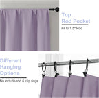 Simplebrand Ava Lilac Short 36 Inches Blackout Curtain 2 Panels Set, Half - Image 4