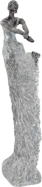 Deco 79 Polystone Dancer Decorative Sculpture Home Decor Statue, Accent Figurine 12" x 3" x 16", Gray