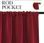 NICETOWN Christmas Burgundy Blackout Curtains and Drapes - Image 3