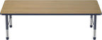 FDP Rectangle (36 x 72 inch) Classroom Table with Adjustable Chunky Toddler Legs (15-24 in); Preschool, Kinder and Daycare Furniture - Pasadena Oak Top/Navy Edge and Legs