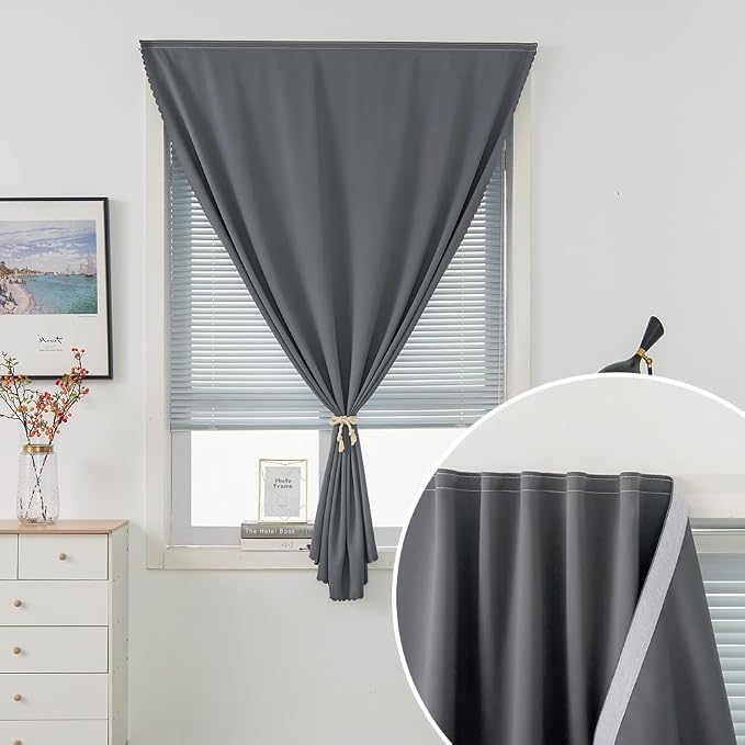 Stick On Blackout Curtains No Drill Required Self Adhesive Window Coverings - Image 5