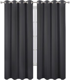 Blackout Curtains 66 x 95 inch/Dark Grey Curtains Set of 2 Panels/Thermal - Image 2
