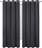Blackout Curtains 52 x 90 inches Long Dark Grey Curtains Set of 2 Panels by Lemomo