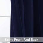 Yakamok Room Darkening Curtains 52x96 inch Length Navy Blue-Living Room | 2 - Image 6
