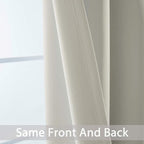 Yakamok Room Darkening Curtains 62x63 inch Length Light Beige-Living Room | 2 - Image 5