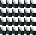24 Pack Black Cardboard Magazine Holder, Sturdy Book Bins for Classroom Library, 10.6'' ×10.2'' ×3.5'' Inch Vertical File Folder Box