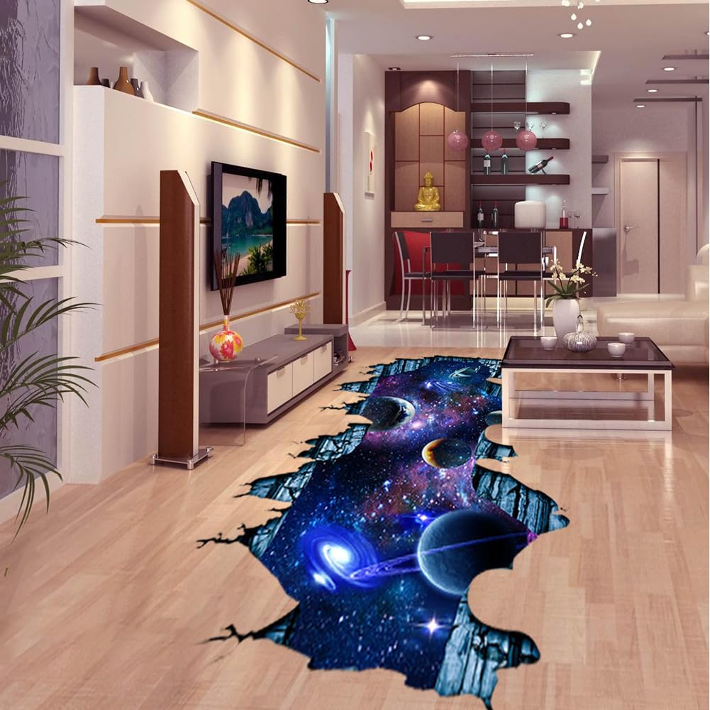 Quanhaigou Galaxy Wall Sticker,Space Wall Decal,Planet Wallpaper Decoration Decor