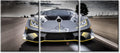 TUMOVO Wall Decor Gray Sports Car on the Road Canvas Wall Art Supercar Modern Artwork for Office Speed Racing Car Picture Print on Canvas 3 Panels Framed Ready to Hang for Living Bedroom, 36" Wx16 H