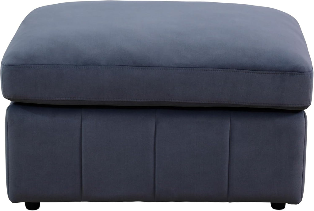 Ottoman Rectangular Storage Ottoman Bench, Flannel Footrest Stool Footstool with Lid for Living Room, Bedroom, Entryway, Gray Blue, 38"x30"x22"