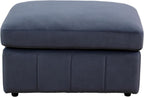 Ottoman Rectangular Storage Ottoman Bench, Flannel Footrest Stool Footstool with Lid for Living Room, Bedroom, Entryway, Gray Blue, 38"x30"x22"