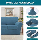 Turquoize 3 Piece Sofa Covers For 2 Cushion Couch Sofa Slipcover Soft Couch - Image 4