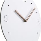 Stephanie Imports Modern Minimalist Wood on White Silent Wall Clock